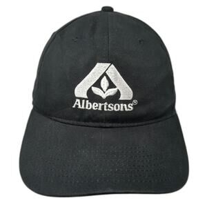 KC Albertsons Black One Size Baseball Cap Strapback Embroidered Logo Hat
